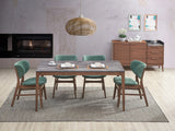 5-Piece Walnut Finish Engineered Stone Dining Set - Omega Lifestyles