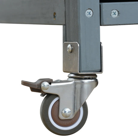 Farmhouse Solid Fir Wood Outdoor Kitchen Island Cart - Omega Lifestyles