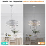 Luxury Crystal 5-Tier Chrome Round Semi Flush Chandelier - Omega Lifestyles