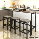 4-Piece Gray Counter Height Dining Table Set With Stools - Omega Lifestyles