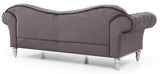 Deco Style Velvet Upholstered 3-Seat Sofa - Omega Lifestyles