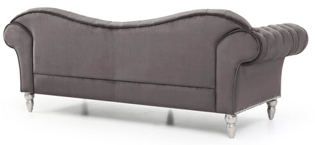 Deco Style Velvet Upholstered 3-Seat Sofa - Omega Lifestyles