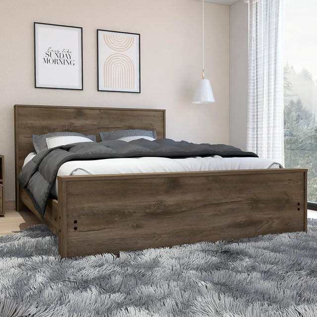 Modern Full XL Platform Bed Frame With Headboard - Omega Lifestyles