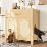 Multi-Purpose Cat Litter Box Enclosure With Storage Drawer
