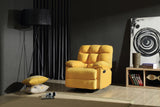 Yellow Fabric Padded Arm Recliner Chair