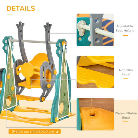 3-in-1 Toddler Swing Slide Set With Basketball Hoop - Omega Lifestyles