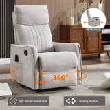 Light Gray Medium-Firm Manual Heat Massage Recliner Chair - Omega Lifestyles