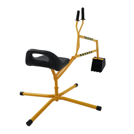 Interactive Yellow Metal Riding Excavator Toy With Bucket Control - Omega Lifestyles