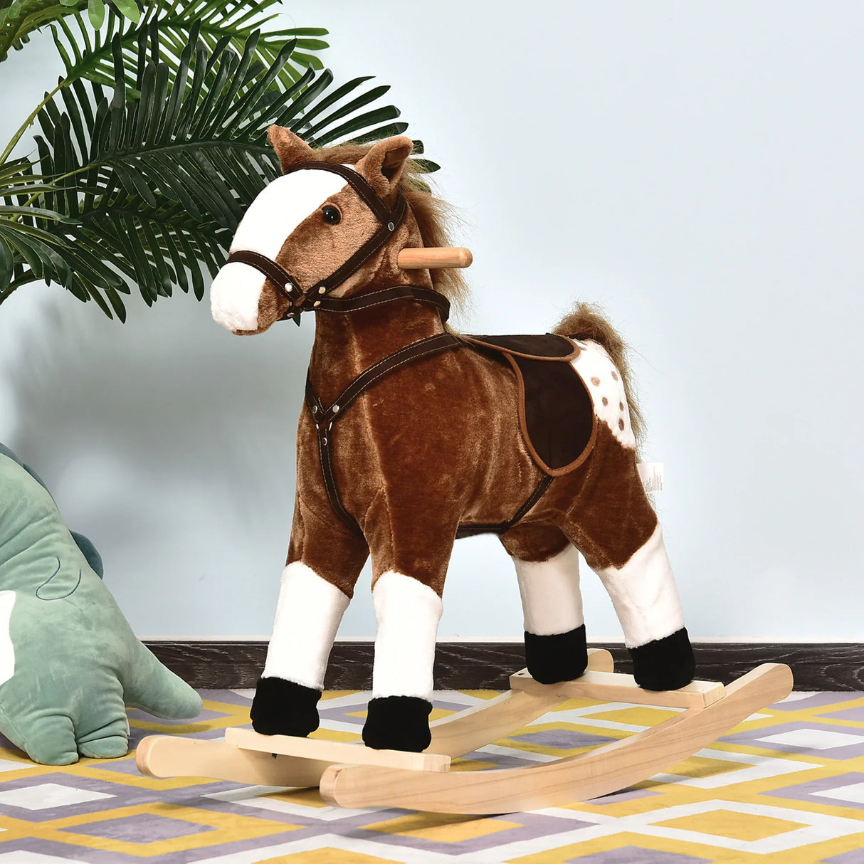 Kids Plush Rocking Horse Toy With Realistic Sounds - Omega Lifestyles