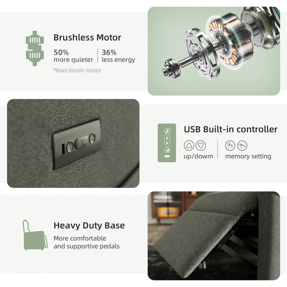 Velvet Power Lift Electric Recliner Chair Gray - Omega Lifestyles