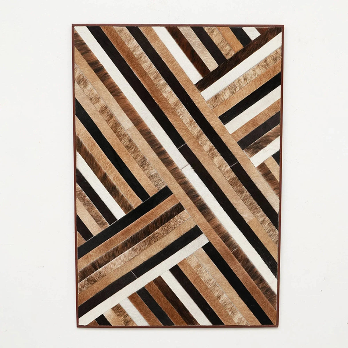 Hairon Leather 30x20 Inch Textured Wall Art Decor - Omega Lifestyles