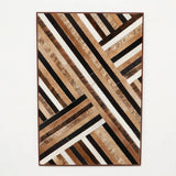 Hairon Leather 30x20 Inch Textured Wall Art Decor - Omega Lifestyles