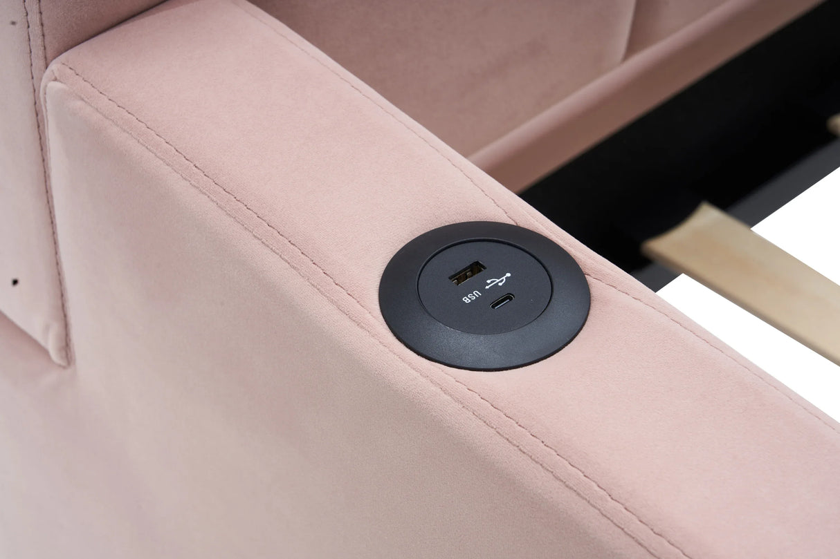 Twin Velvet Upholstered Daybed Frame With Trundle - Omega Lifestyles