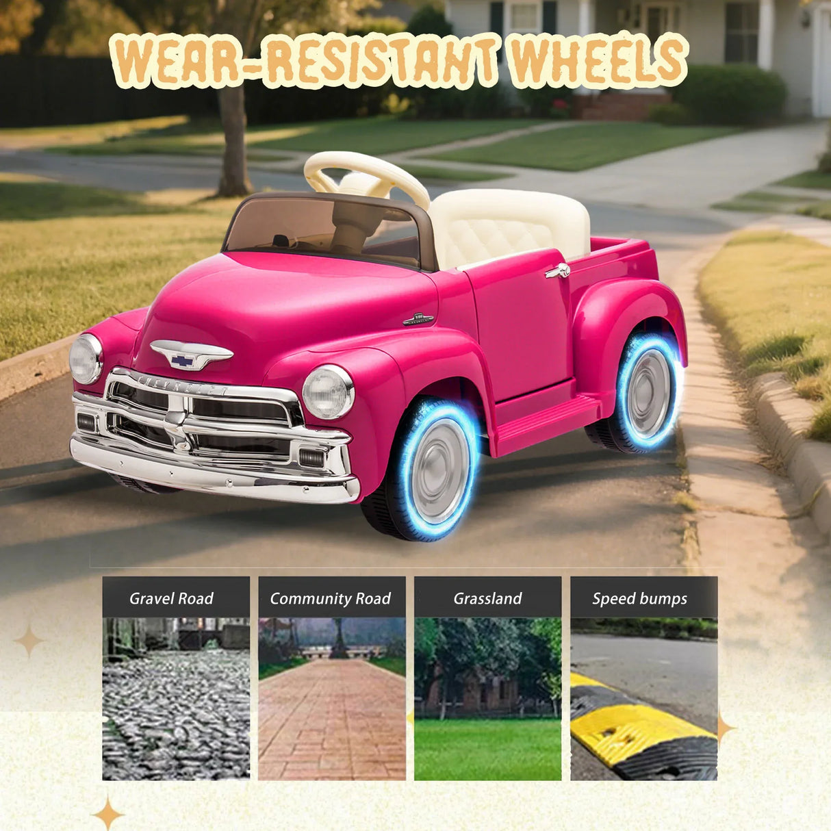 12V Pink Licensed Chevrolet Ride On Truck Car - Omega Lifestyles