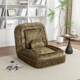 Adjustable Velvet Upholstered Floor Sofa With Massage Pillow - Omega Lifestyles