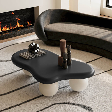 Modern 40-Inch Cloud Shaped Lacquered Coffee Table - Sleep Galleria