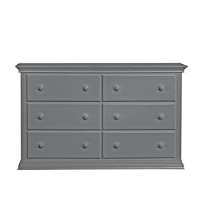 Solid Wood Gray 6 Drawer Storage Dresser - Omega Lifestyles