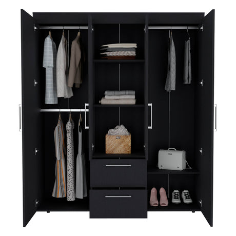 Modern Multi-Section Bedroom Wardrobe With Drawers - Omega Lifestyles