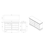 Transitional Blue LED Lighting Solid Wood Dresser - Omega Lifestyles