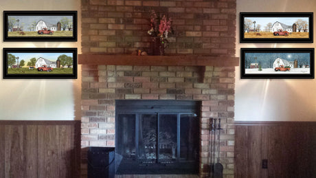 Four Piece Multicolor Paper Framed Wall Art Set - Omega Lifestyles