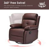 Small Space Brown Metal Swivel Rocker Recliner Chair - Omega Lifestyles