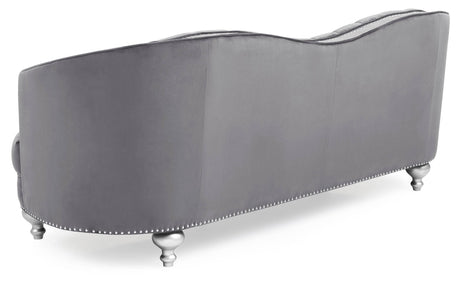 Glam Velvet Tufted 3-Seat Sofa With Nailhead Trim - Omega Lifestyles