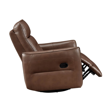 Top Grain Leather Swivel Glider Recliner Chair - Omega Lifestyles