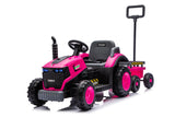 12V Kids Electric Ride On Tractor With Trailer Toy Car - Omega Lifestyles