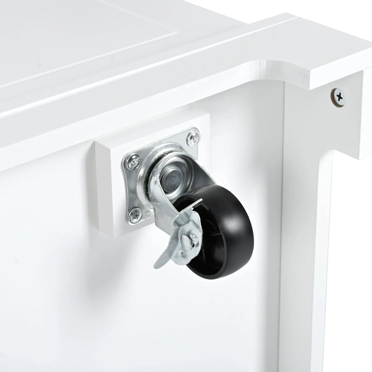 Fluted Rubber Wood Kitchen Island With Tilt-Out Trash Can - Omega Lifestyles