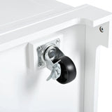 Fluted Rubber Wood Kitchen Island With Tilt-Out Trash Can - Omega Lifestyles