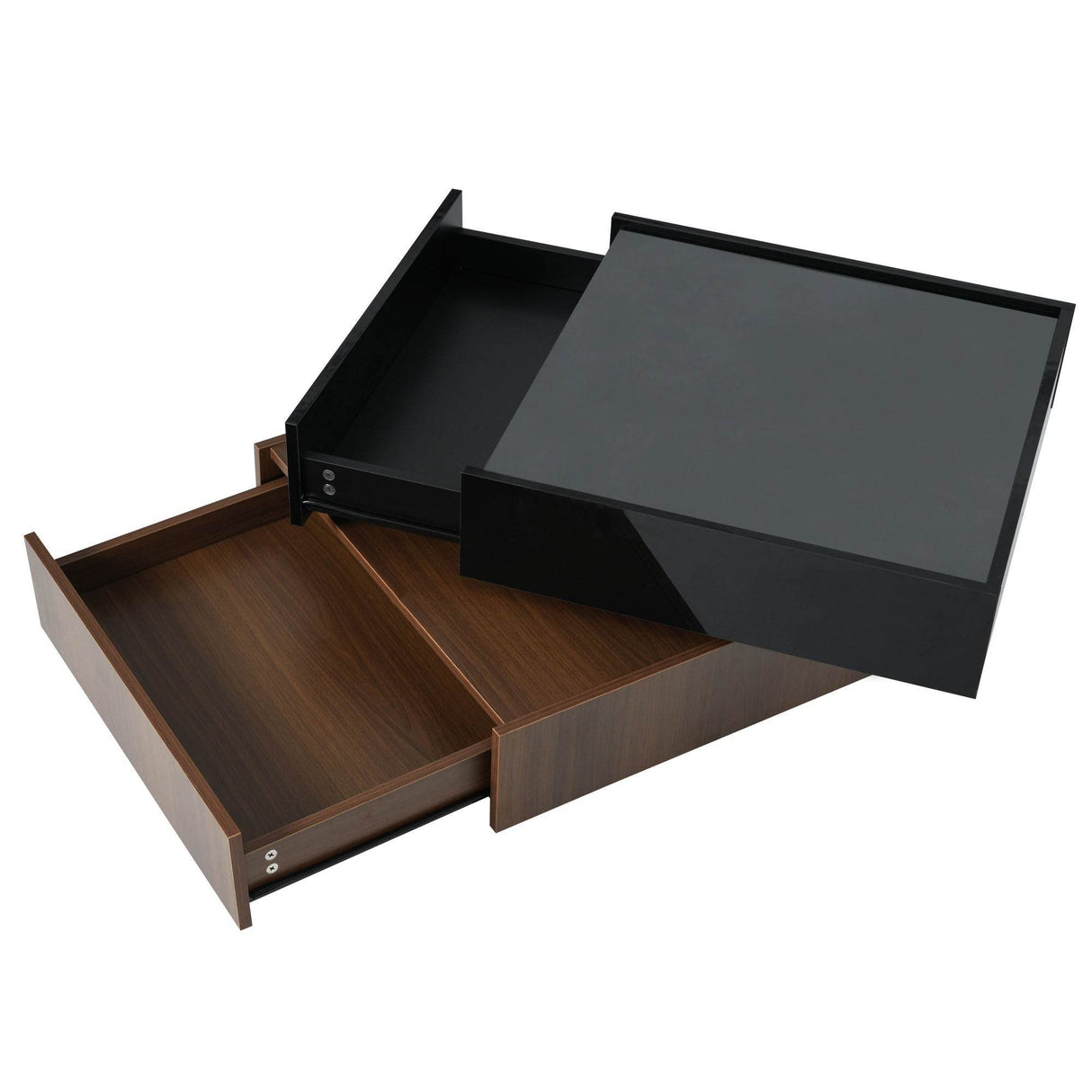 360 Degree Rotating Square Coffee Table With Drawers - Omega Lifestyles