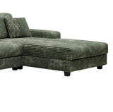 Modern Corduroy Fabric Green Double Lounge Sofa - Omega Lifestyles