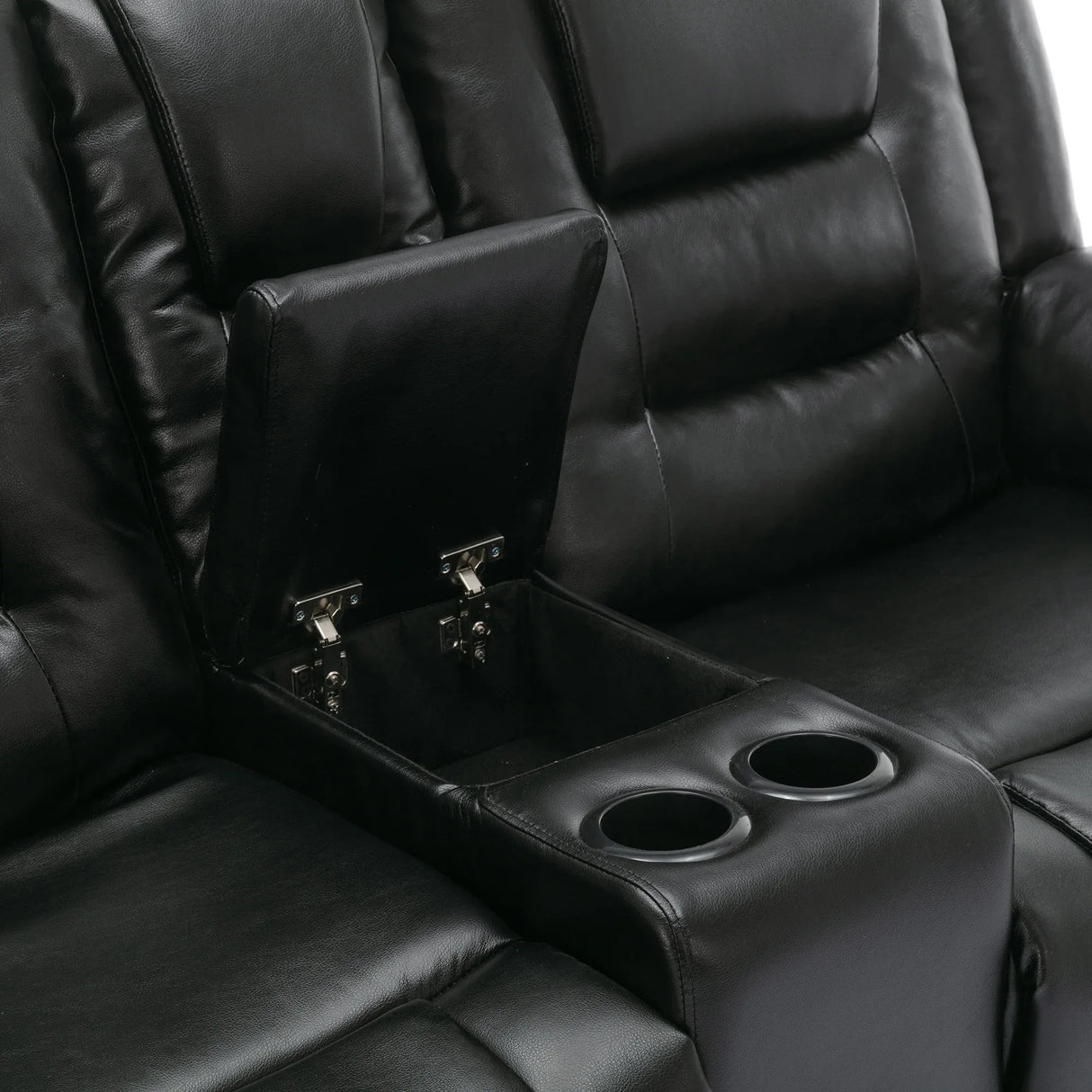 2-Seater Manual PU Leather Recliner Chair With Storage - Omega Lifestyles