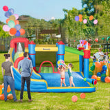 Inflatable Bounce House With Slide Climbing Wall Water Cannon - Omega Lifestyles
