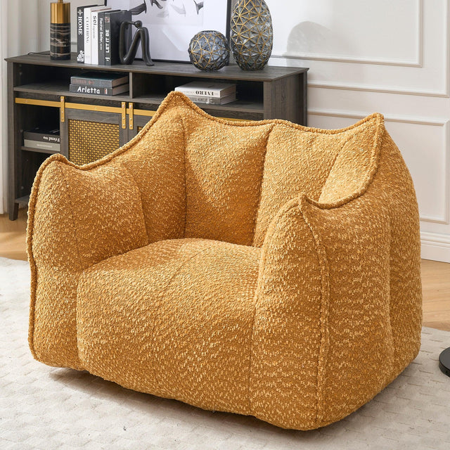 Chenille Foam Bean Bag Chair for Living Room - Omega Lifestyles