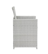 9-Piece Blue Fabric Wicker Outdoor Bistro Dining Set - Omega Lifestyles