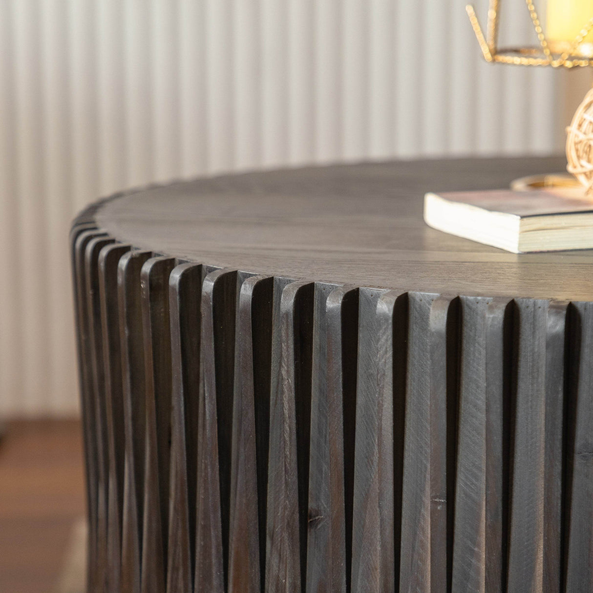 2-Piece Vintage Solid Wood Round Coffee Table Set - Sleep Galleria