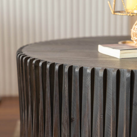 2-Piece Vintage Solid Wood Round Coffee Table Set - Sleep Galleria
