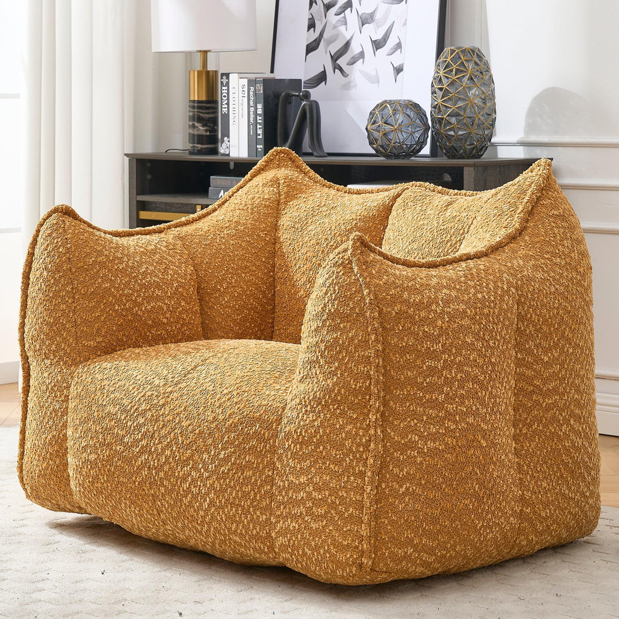 Chenille Foam Bean Bag Chair for Living Room - Omega Lifestyles