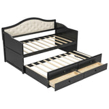 Twin Daybed With Pull-Out Trundle And Storage Drawers - Omega Lifestyles
