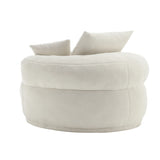 Modern Circular Chenille Fabric Sleeper Chair With Pillows - Omega Lifestyles