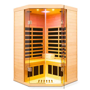 Far Infrared Carbon Crystal Pentagonal Solid Wood Sauna - Omega Lifestyles