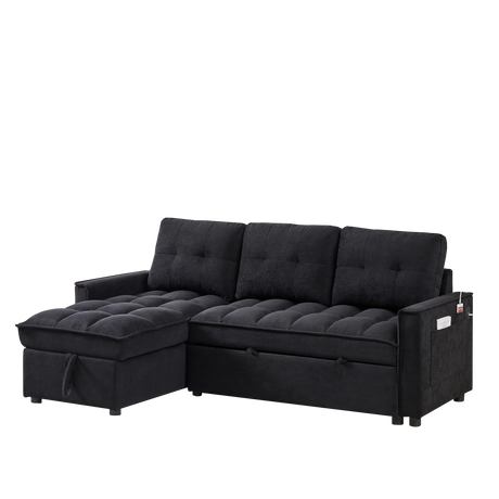 Chenille Reclining Sleeper Sofa Bed With Storage - Omega Lifestyles