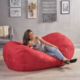 Large Red Microfiber Foam Filled Cylindrical Bean Bag Chair - Omega Lifestyles