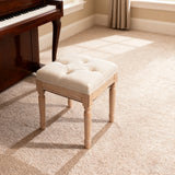 Rustic Square Padded Upholstered Ottoman Bench - Omega Lifestyles