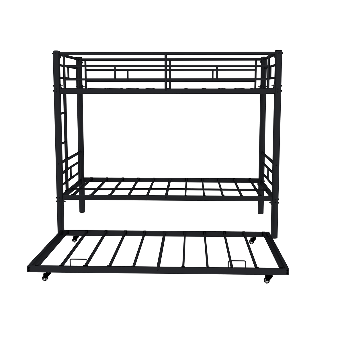 Heavy-Duty Metal Twin Over Twin Convertible Bunk Bed