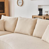 Modern Curved Sherpa Fabric 4-Seat Sofa - Omega Lifestyles