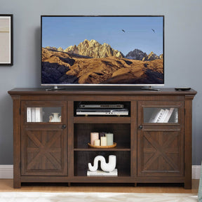 Farmhouse Style Espresso TV Stand Console Cabinet - Omega Lifestyles