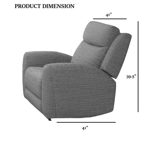 Contemporary Manual Recliner High Density Foam Gray Seating - Omega Lifestyles
