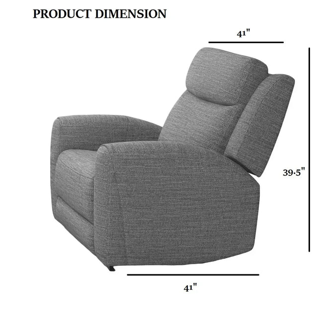 Contemporary Manual Recliner High Density Foam Gray Seating - Omega Lifestyles